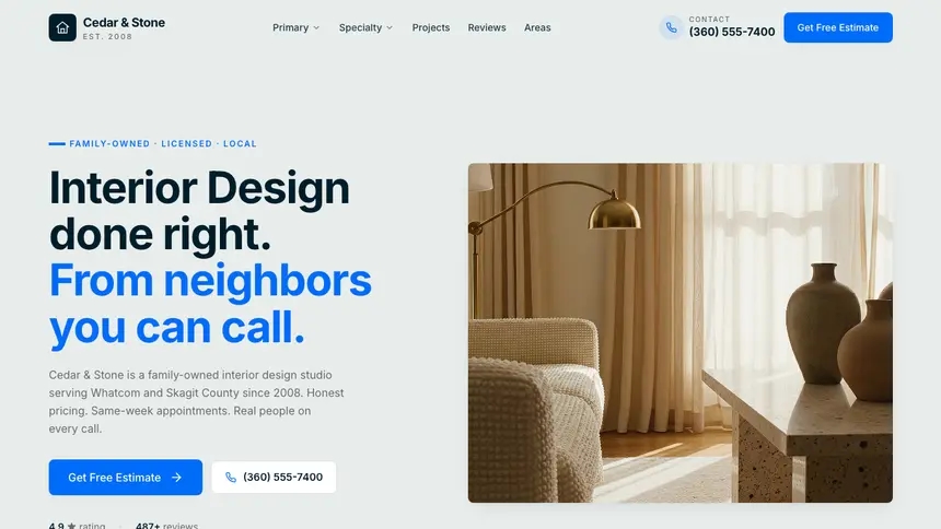 Interior Design Fresh Green demo website thumbnail