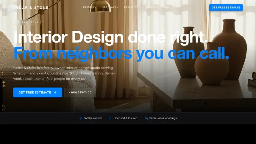 Interior Design Sharp Tech demo website thumbnail