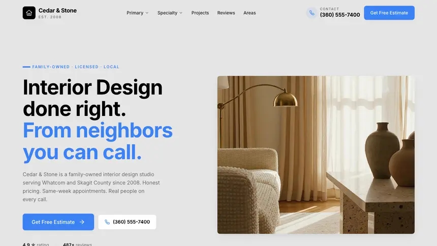 Interior Design Friendly Minimal demo website thumbnail