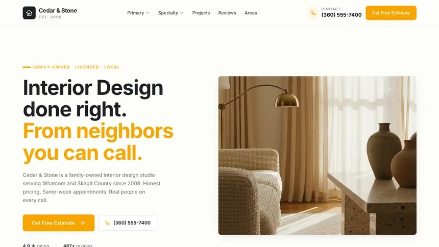 Interior Design Playful Product demo website thumbnail