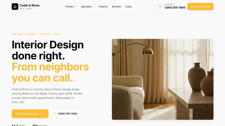 Interior Design Crisp Utility demo website thumbnail