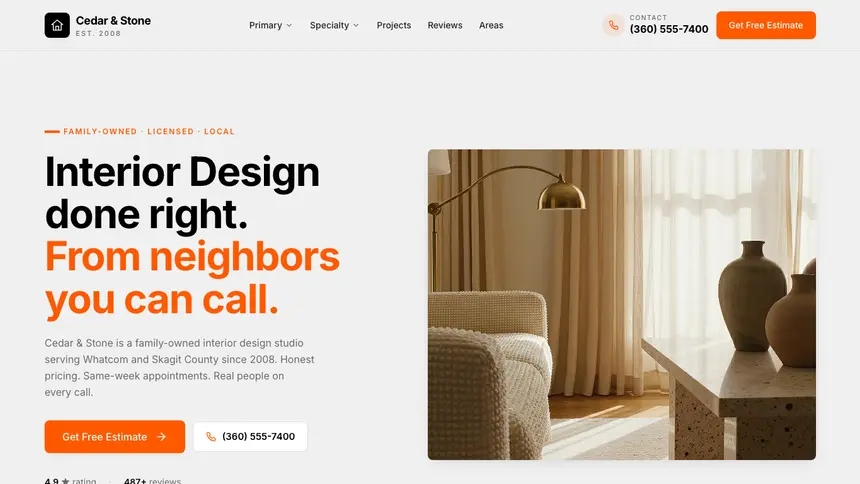 Interior Design Minimal Mail demo website thumbnail