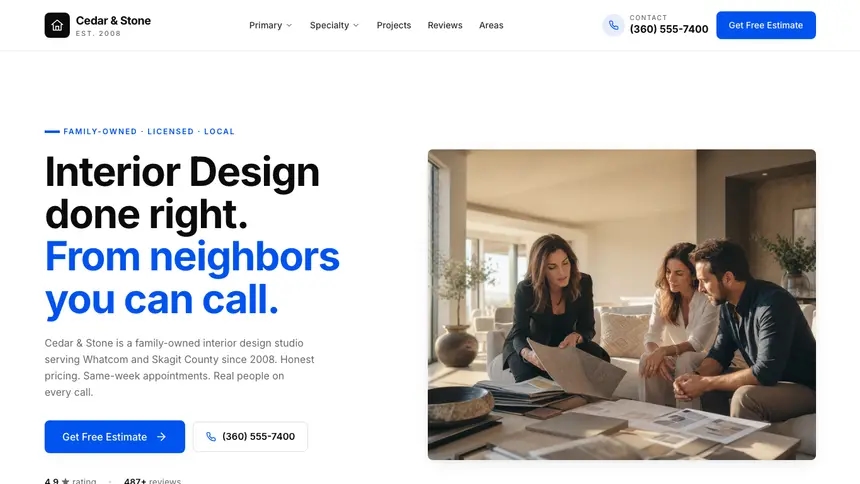 Interior Design Editorial Content demo website thumbnail