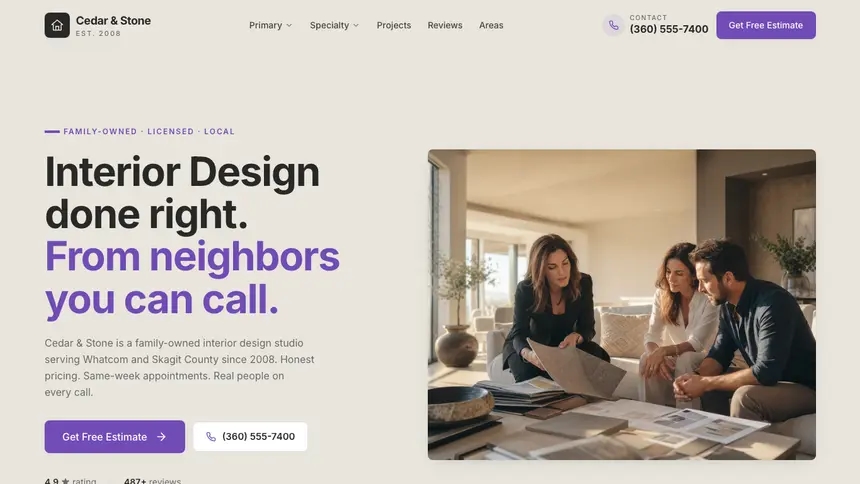 Interior Design Sleek Premium demo website thumbnail