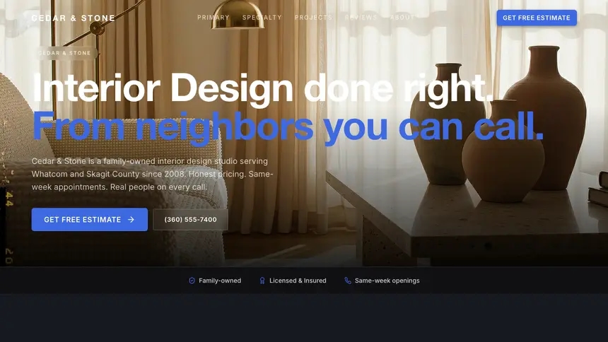 Interior Design Futuristic Minimal demo website thumbnail