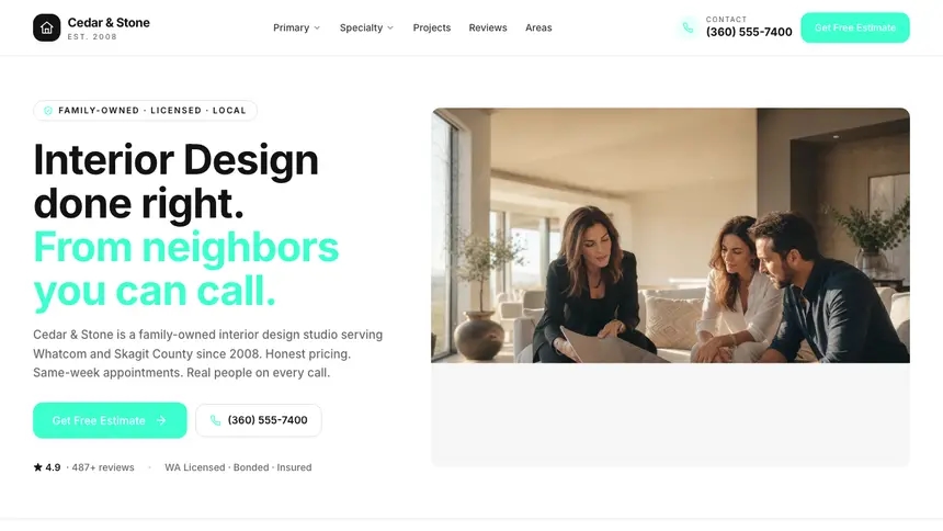 Interior Design Editorial Media demo website thumbnail