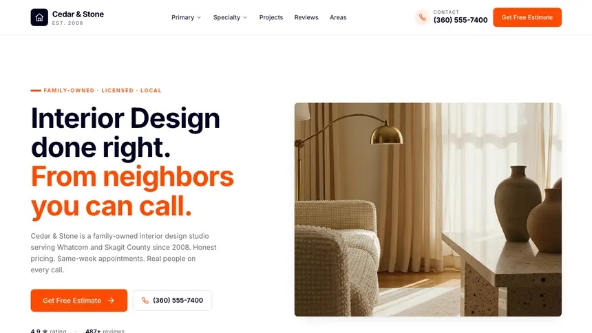 Interior Design Collaborative Tech demo website thumbnail