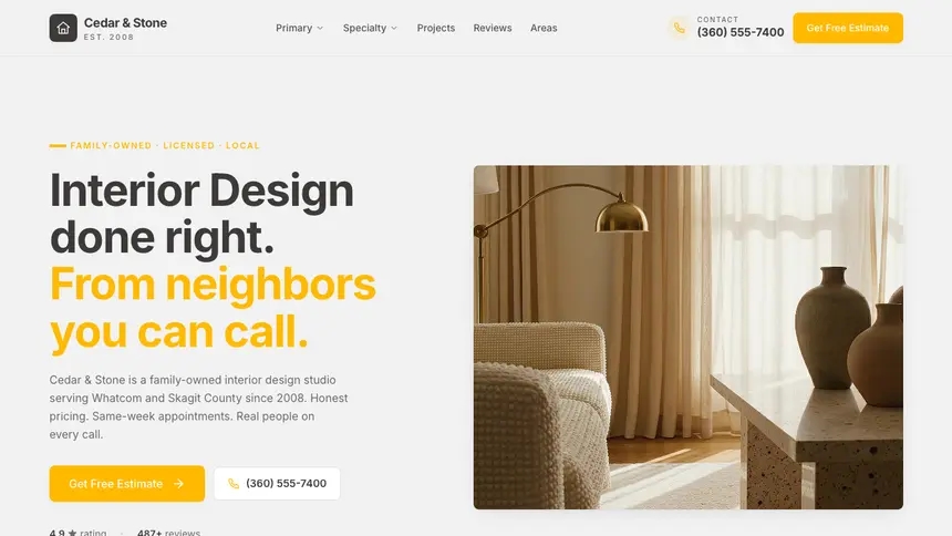 Interior Design Energetic Tech demo website thumbnail