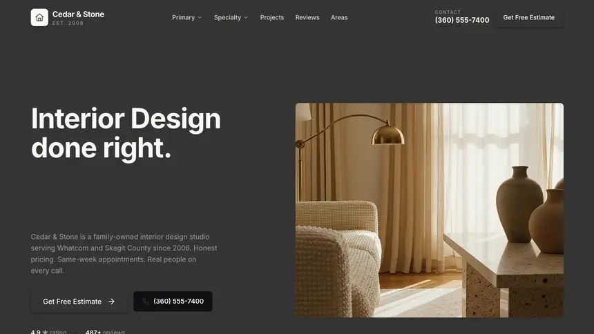 Interior Design Fast Utility demo website thumbnail