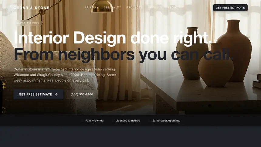 Interior Design Stark Minimal demo website thumbnail
