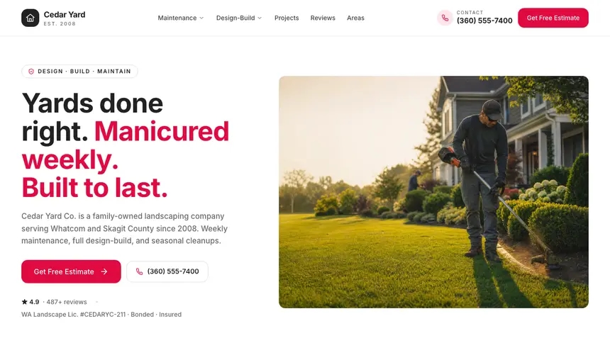 Landscaping Warm Hospitality demo website thumbnail