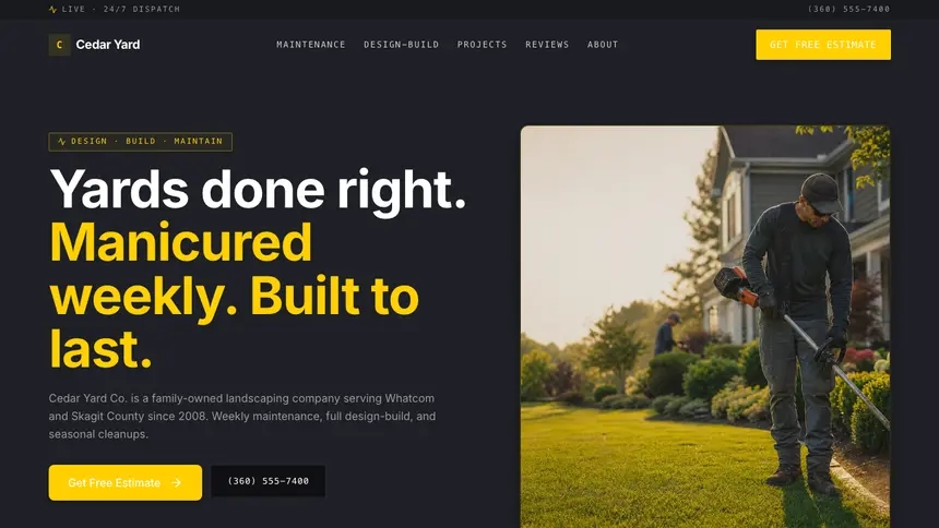 Landscaping Bold Contrast demo website thumbnail
