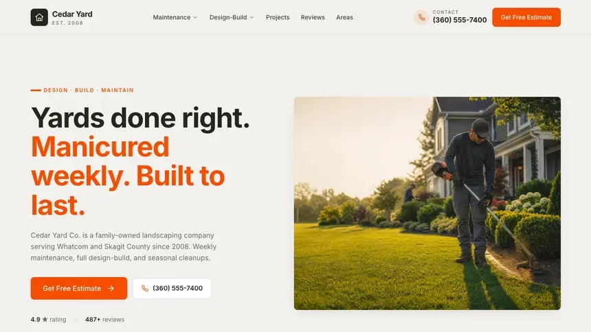 Landscaping Focused Dark demo website thumbnail