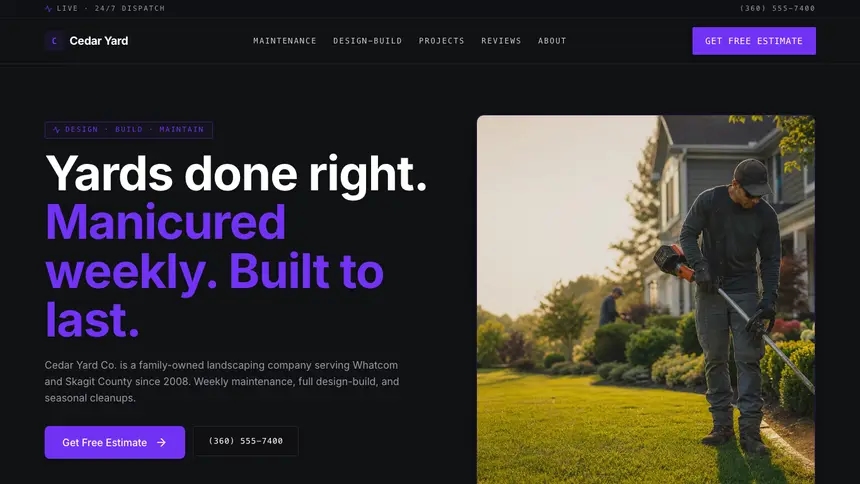 Landscaping Deep Contrast demo website thumbnail