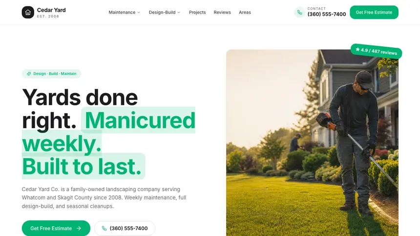 Landscaping Open Canvas demo website thumbnail