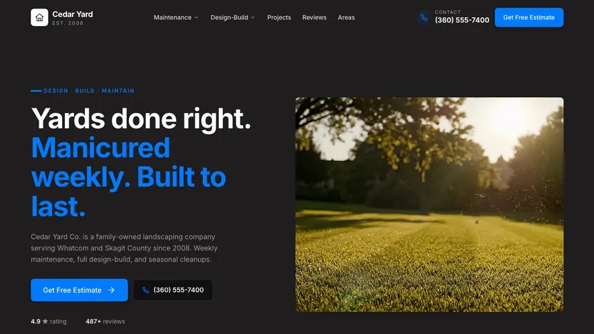 Landscaping Developer Dark demo website thumbnail