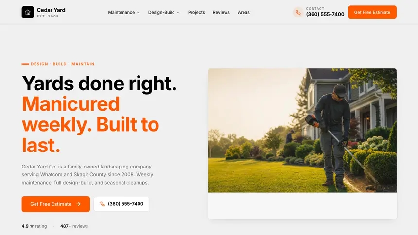 Landscaping Minimal Mail demo website thumbnail