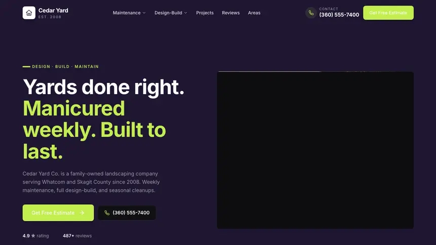 Landscaping Focused Monitor demo website thumbnail