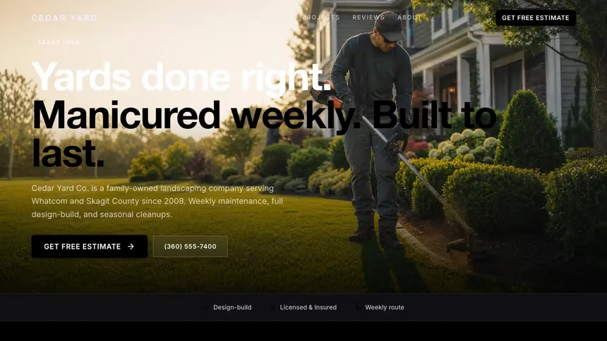 Landscaping High Contrast demo website thumbnail