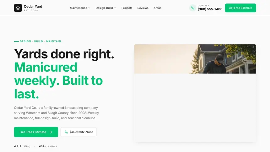 Landscaping Modern Green demo website thumbnail