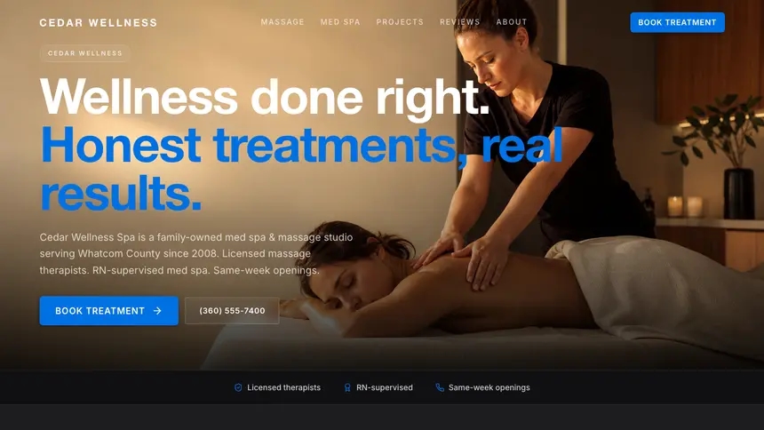 Massage & Med Spa Minimal Premium demo website thumbnail