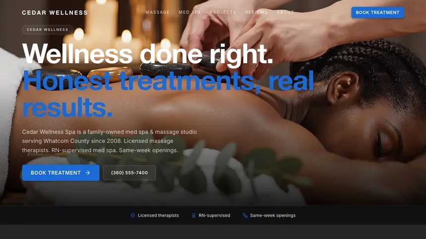 Massage & Med Spa Precision Classic demo website thumbnail