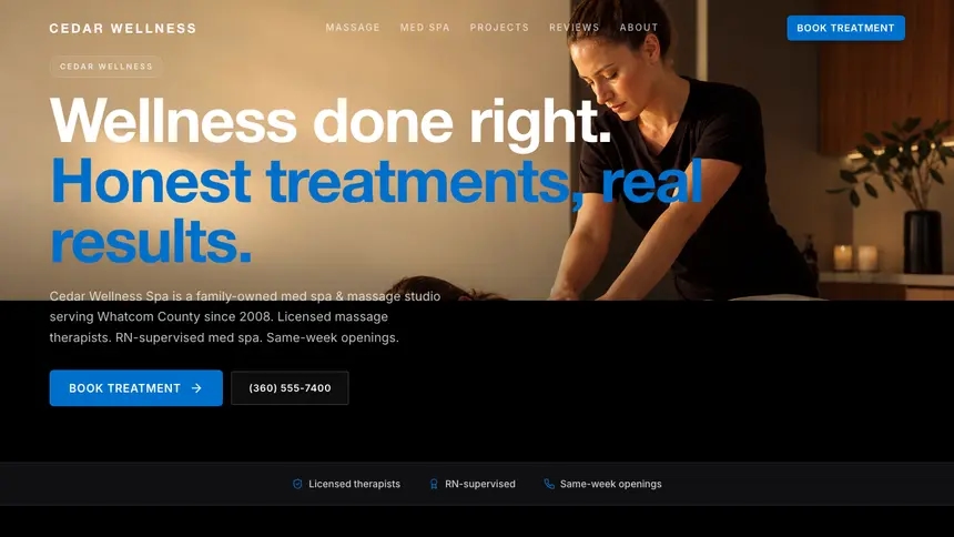 Massage & Med Spa Luxury Statement demo website thumbnail
