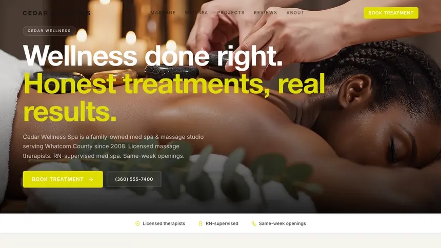 Massage & Med Spa Soft Editorial demo website thumbnail