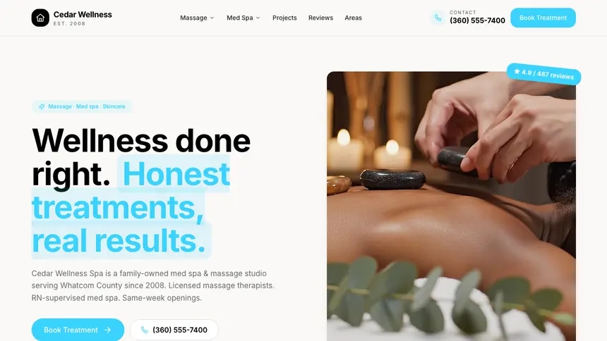 Massage & Med Spa Crafted Neutral demo website thumbnail