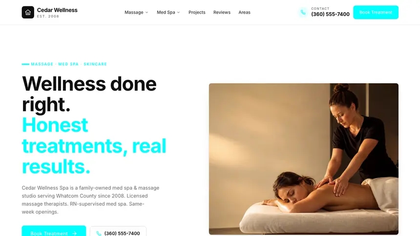 Massage & Med Spa Modular Clean demo website thumbnail