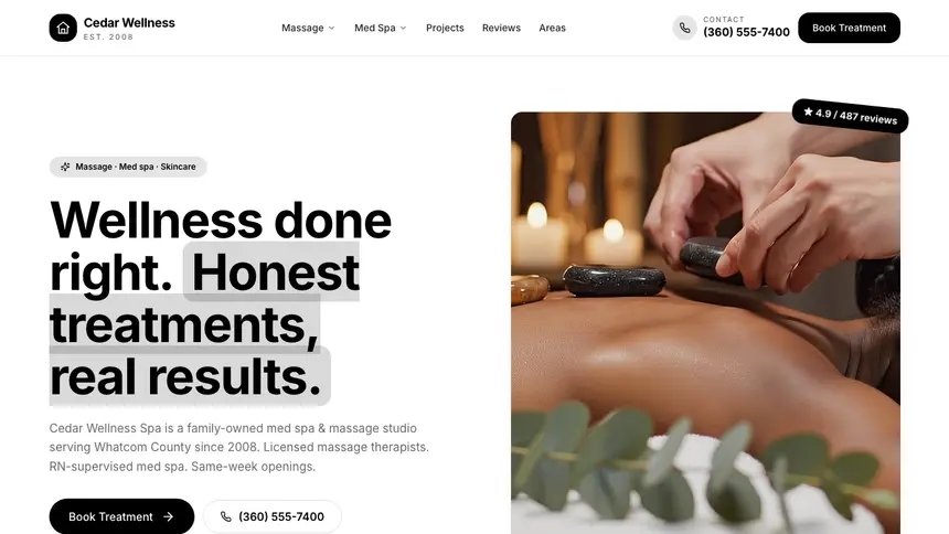 Massage & Med Spa Playful Creative demo website thumbnail