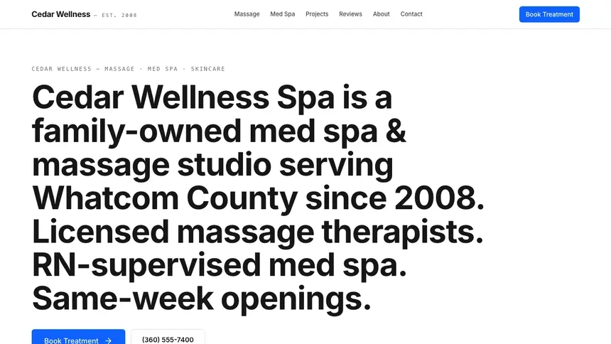 Massage & Med Spa Enterprise Classic demo website thumbnail