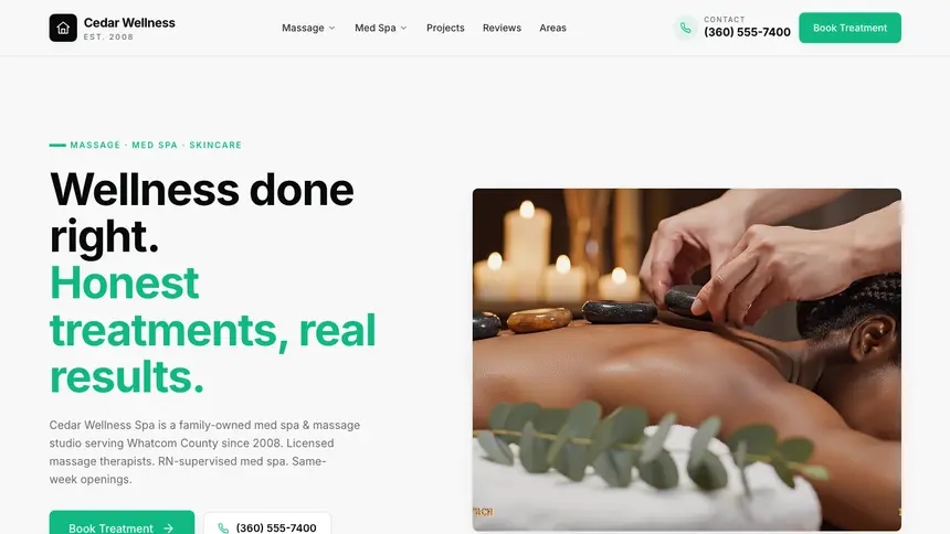 Massage & Med Spa Sleek Minimal demo website thumbnail