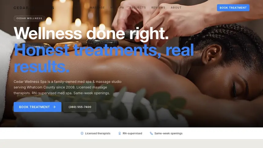 Massage & Med Spa Soft Inviting demo website thumbnail