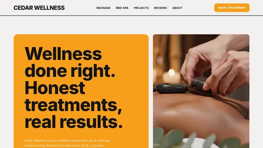 Massage & Med Spa Confident Brand demo website thumbnail