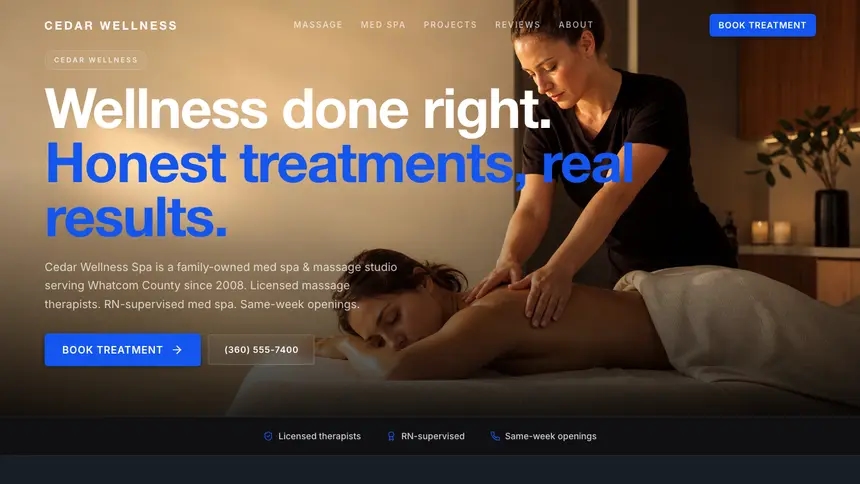 Massage & Med Spa Compact Modern demo website thumbnail