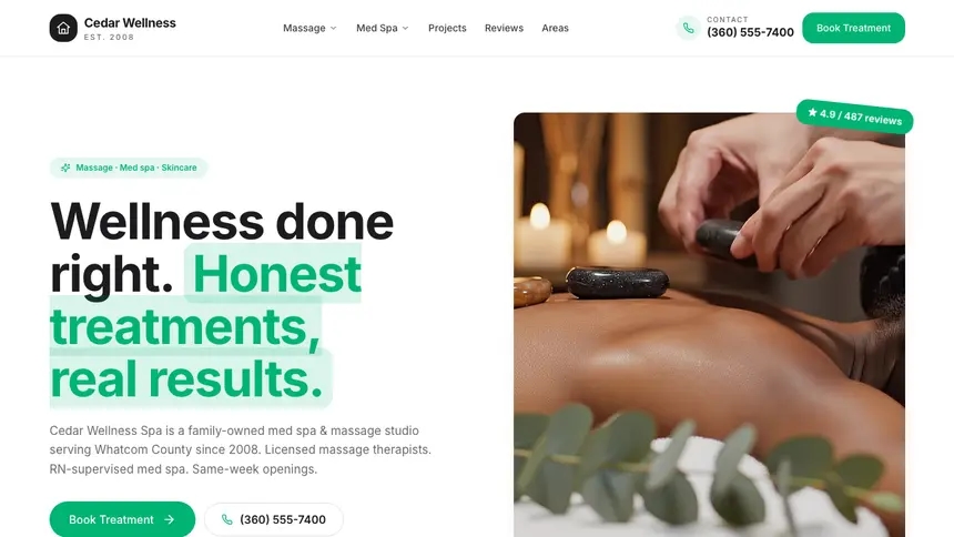 Massage & Med Spa Open Canvas demo website thumbnail