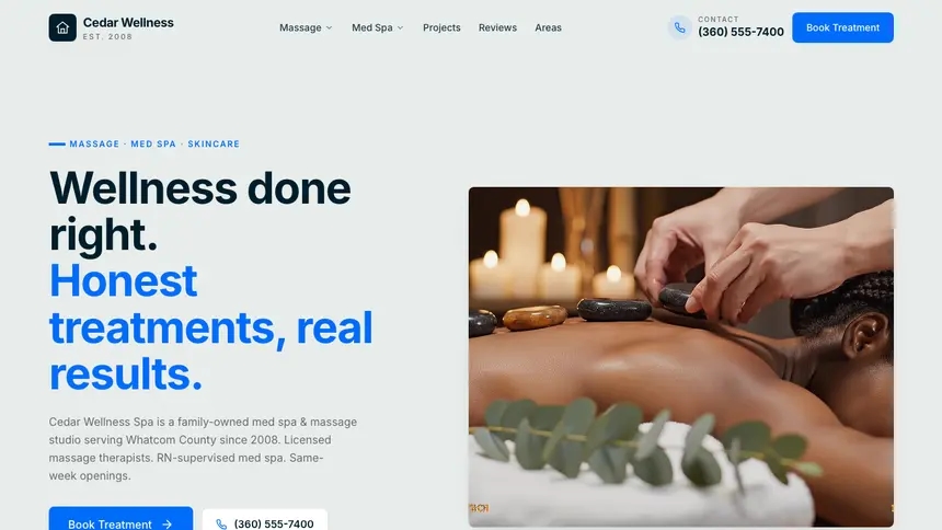 Massage & Med Spa Fresh Green demo website thumbnail