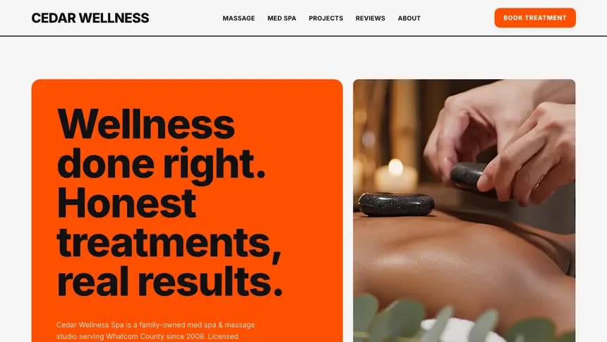 Massage & Med Spa Bold Motion demo website thumbnail