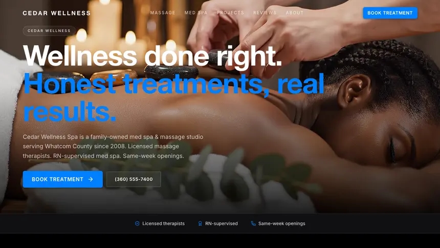 Massage & Med Spa Sharp Tech demo website thumbnail