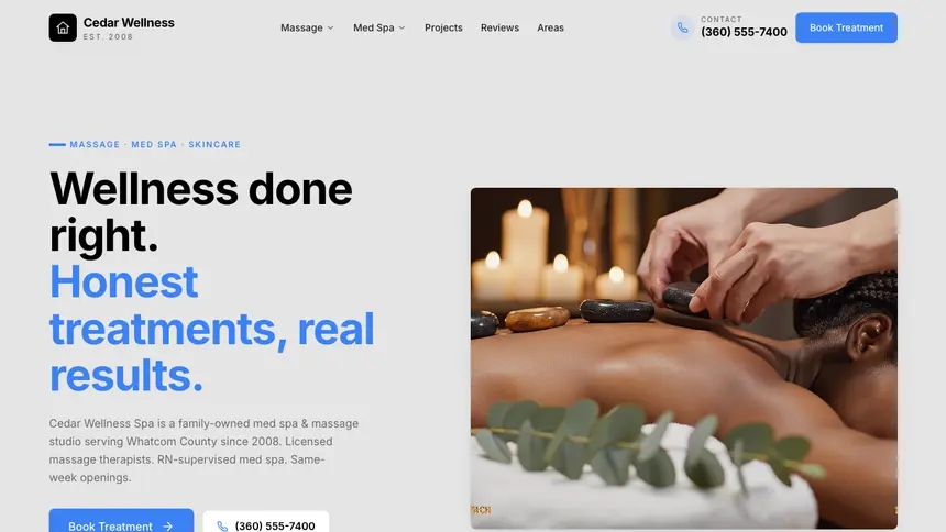 Massage & Med Spa Friendly Minimal demo website thumbnail