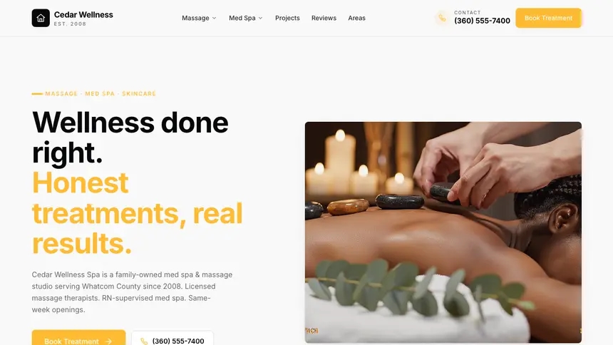 Massage & Med Spa Crisp Utility demo website thumbnail