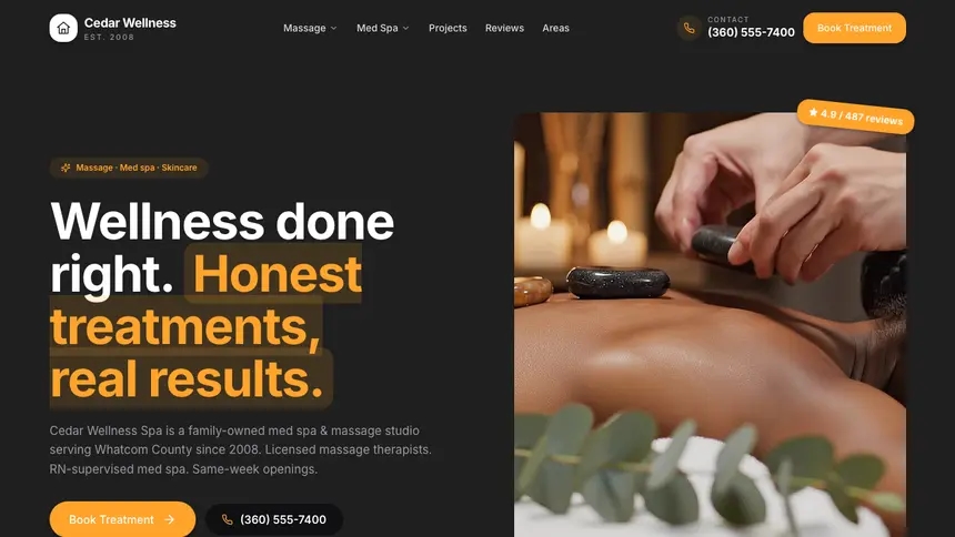 Massage & Med Spa Vibrant Media demo website thumbnail