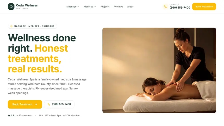 Massage & Med Spa Warm Retail demo website thumbnail