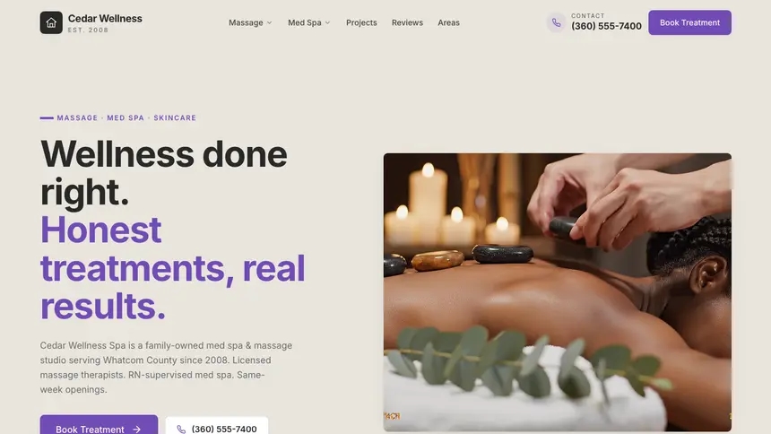 Massage & Med Spa Sleek Premium demo website thumbnail