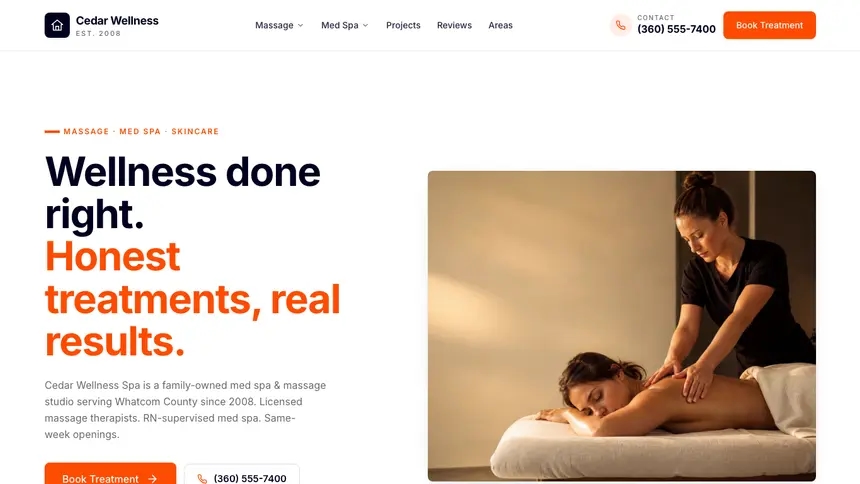 Massage & Med Spa Collaborative Tech demo website thumbnail