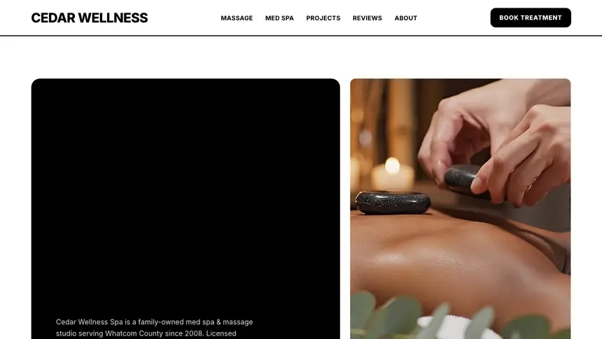 Massage & Med Spa Bold Utility demo website thumbnail