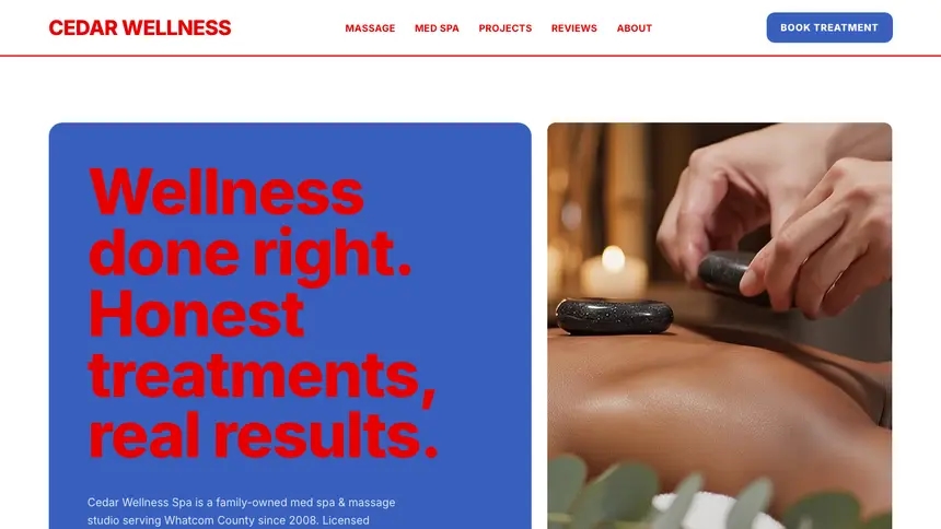 Massage & Med Spa Confident Telecom demo website thumbnail