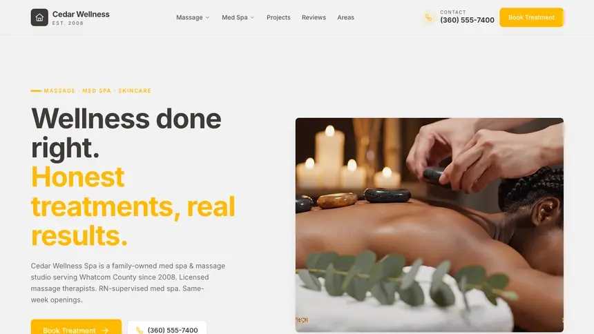 Massage & Med Spa Energetic Tech demo website thumbnail