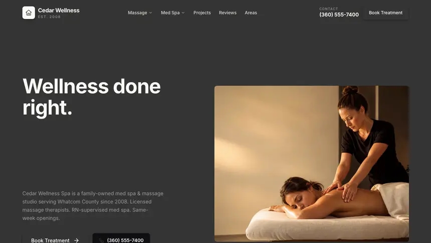 Massage & Med Spa Fast Utility demo website thumbnail